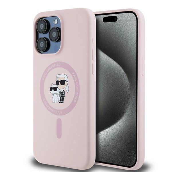 Karl Lagerfeld Klhmp15Xscmkcrhp Iphone 15 Pro Max 6.7 Różowy/Pink Hardcase Silicone Karl & Choupette Ring Magsafe