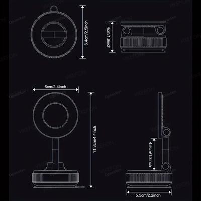 Magnetic Car Phone Holder 360° Rotation Folding With Vacuum Suction Cup For iPhone 12-16 Series Car/Gym/Driving Phone Holder