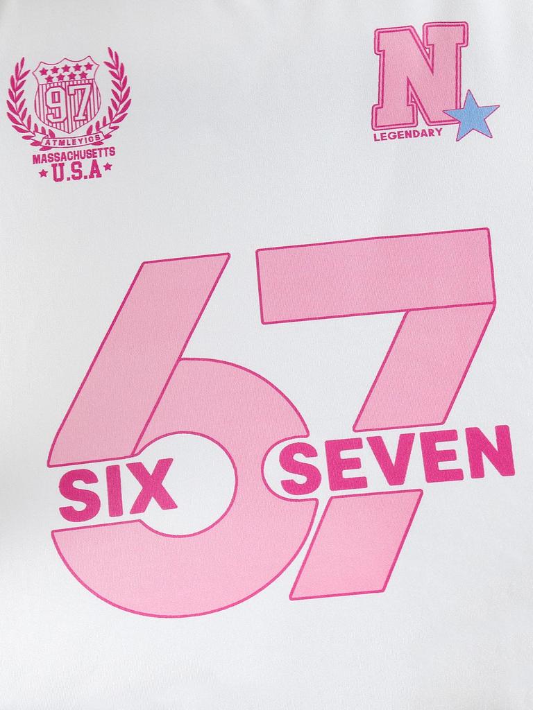 Two-piece Girls' Preppy Style Casual T-shirt and Shorts Set with Side Stripes, Number 67, and Letter Print, Perfect for Spring and Summer.