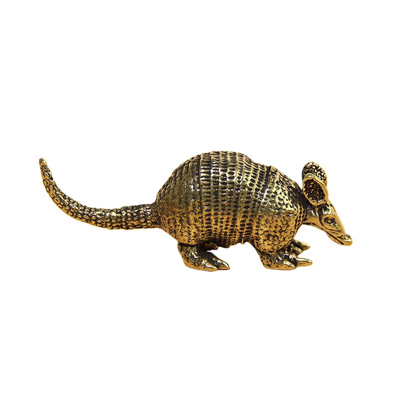 

[2026H]1Pcs Tabletop Ornament Antique Rat Opossum Brass Figurines Vintage Metal Animals Home Desk Decoration Accessories