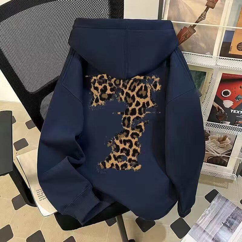Fleece-Lined Retro Letter Print Unisex Hoodie - Casual Loose Fit for Autumn/Winter