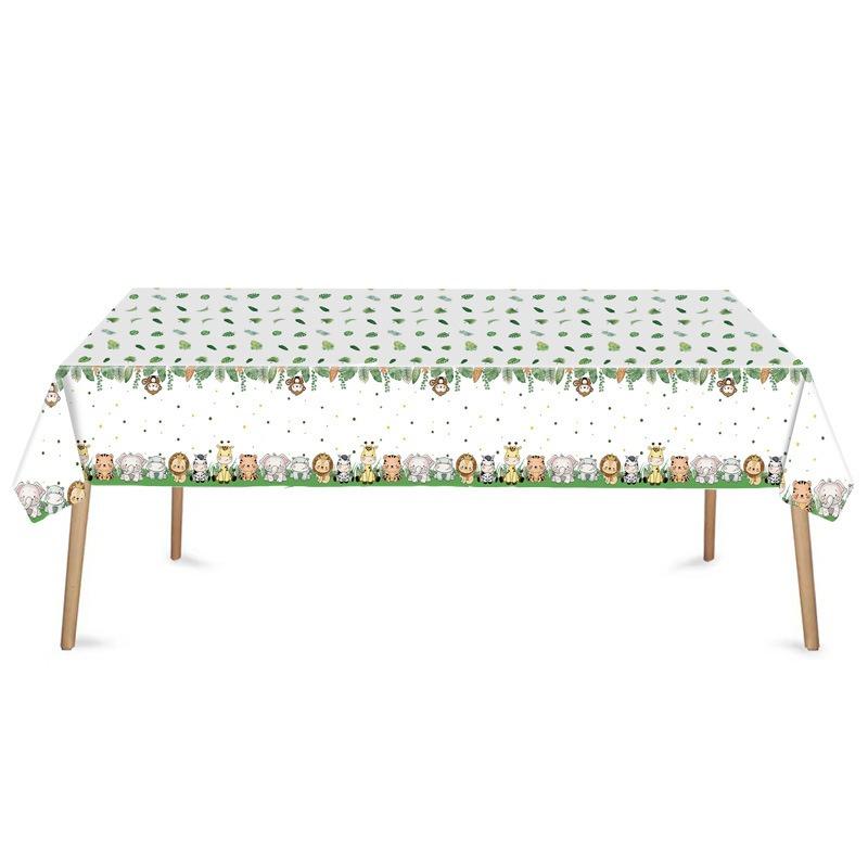 Dschungel-Tier-Geburtstagsparty-Dekoration Zoo-Partyzubehör Papier Teller Papiertassen Tischdecken Geburtstagsfest