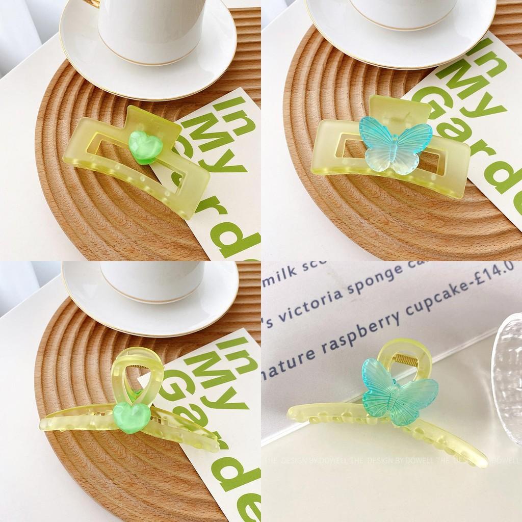 Elegant Green Butterfly Hair Claw Clip For Spring Stylish Fresh Women Accessories
