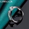 925 Sterling Silver Hollow V Zircon 7 8 9 10 Ring For Women Fashion Jewelry