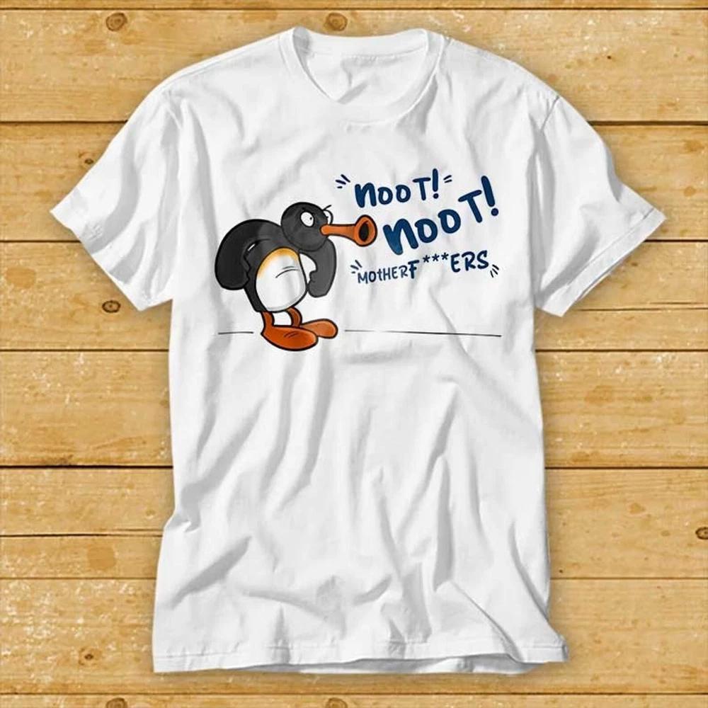 Angry Pingu Noot Noot Motherfcukers Funny TShirt Retro Cool Gift Top Tee 2135 S