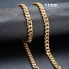 3/5/7/9/11MM Cuban Chain Necklaces for Men Women,Stainless Steel Curb Link Chain Collar,Zircon Gift for Dad Husband BFF
