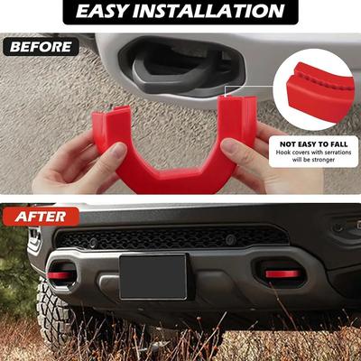 2pcs Car Front Tow Hooks Covers Hitch Cover for Dodge RAM 1500 2019-2025 Car Tow Hooks Covers