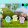 Cute Colorful Glowing Mushroom Resin Decor Luminous Miniature Desk Ornament