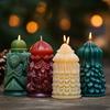 Stampo in Silicone per Candela di Natale Cilindrico a Rilievo Kit per Fare Candele Fatte a Mano Gesso Resina Regali per le Feste