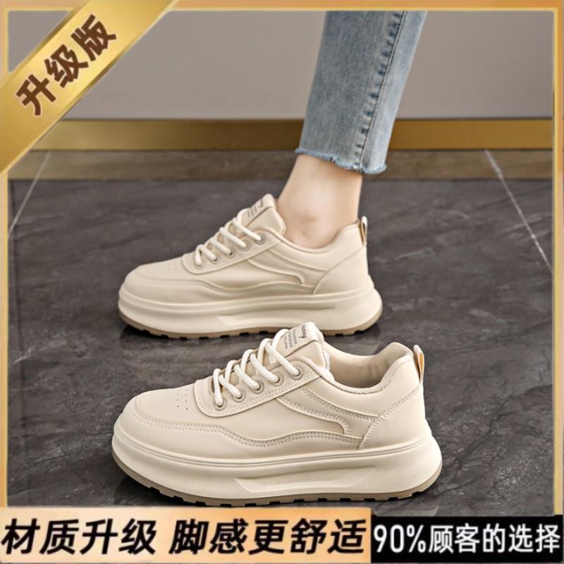 Platform-soled retro board shoes, new spring black and white casual sports shoes