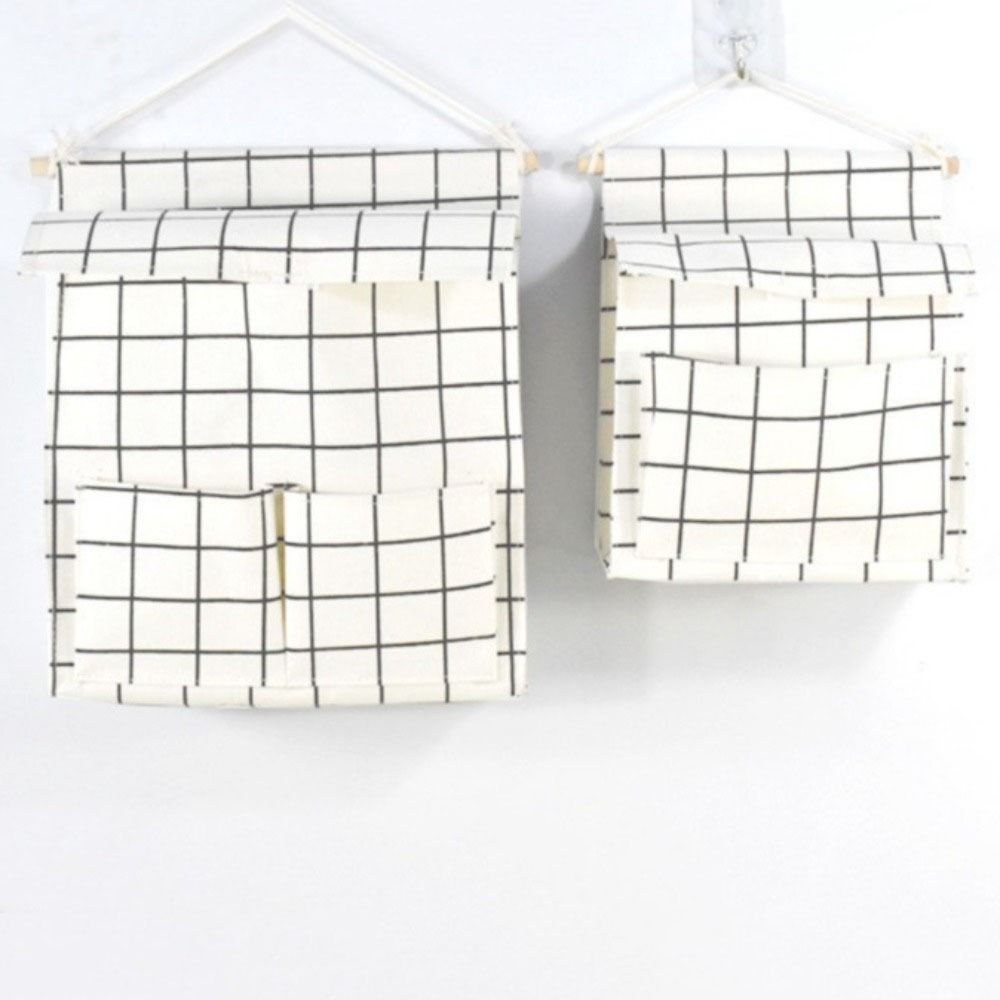 Wall Mounted Sundries Storage Pouches 3 Pockets Bedside Organizer Wall Hanging Bag  Dormitory