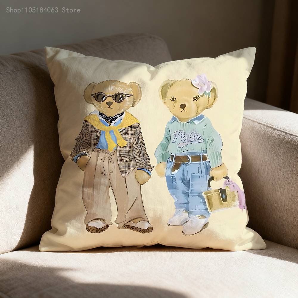 Federa Cuscino Decorativo a Forma di Orso alla Moda per Cuscini Quadrati da Ufficio 55x55cm 40x40cm 45x45cm 50x50cm 30x30cm