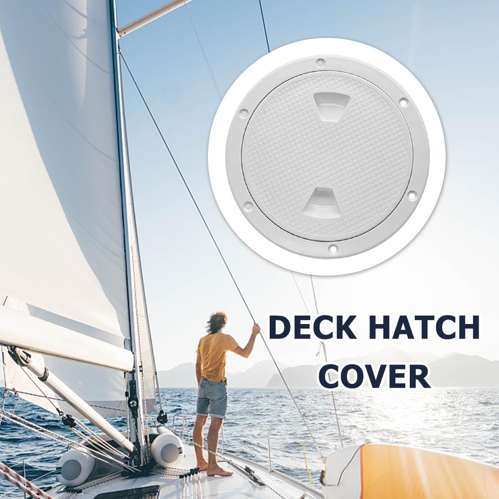 4/6/8 Inch Boat Hatches Deck Plate Round Plastic Marine Deck Cover Non Slip Detachable Double Waterproof for Marine Boat Yacht