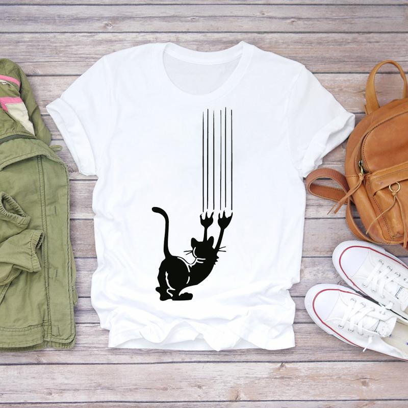 Women Cartoon Dog Tshirts Funny Face Animal Casual Pet Love Fashion Print Lady T-Shirts Top Womens Graphic Female T-Shirt