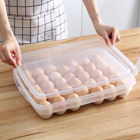 

Многослойный контейнер для хранения яиц для сохранения свежести на кухне 34 Grids прозрачный белый