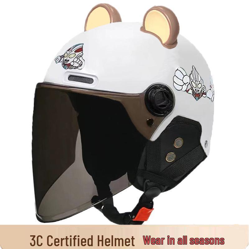 Kids 3C Certified Electric Scooter Helmet with Removable Ear Protection - All-Season, UV-Safe. One Size