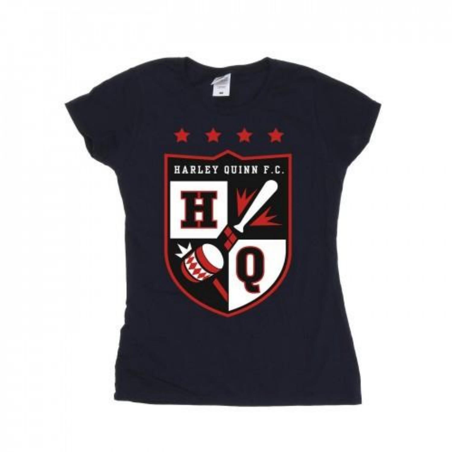 Justice League Womens_Ladies Harley Quinn FC Pocket Cotton T-Shirt S чёрный