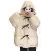 Bow white down jacket women's winter new sweet loose college style thickened cotton jacket small trendy
