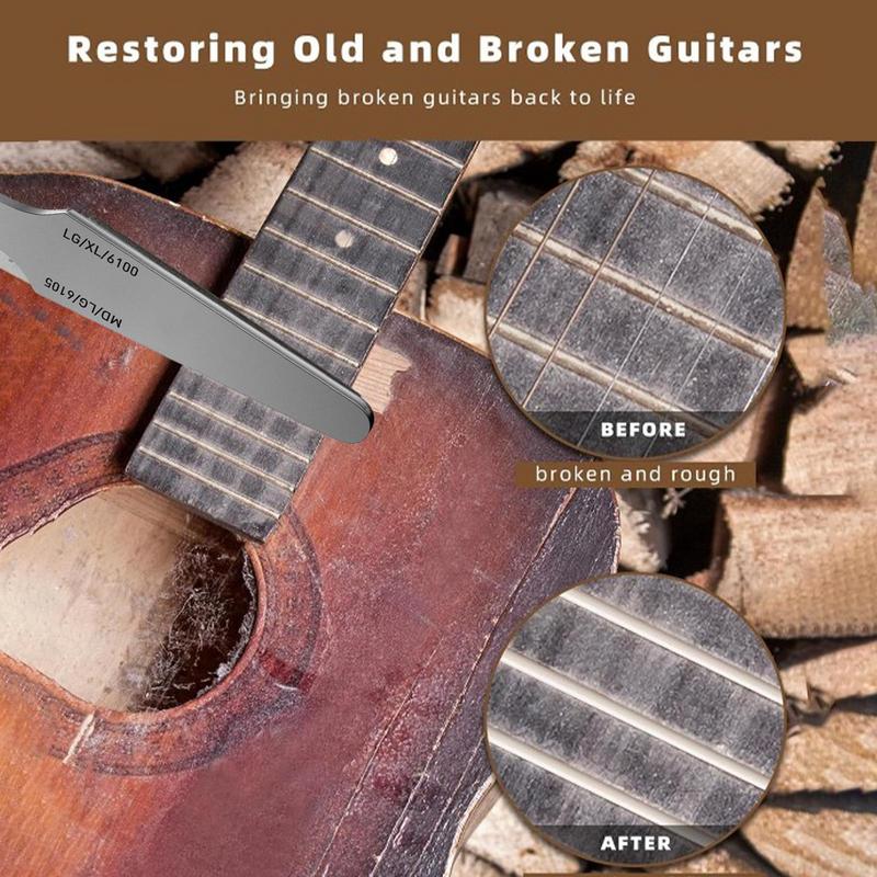 Bundfeile, Bundabziehfeile, doppelseitige Stahlfeile, Bundnivellierungswerkzeug, Gitarrenbundwerkzeuge für LG/MD/XL