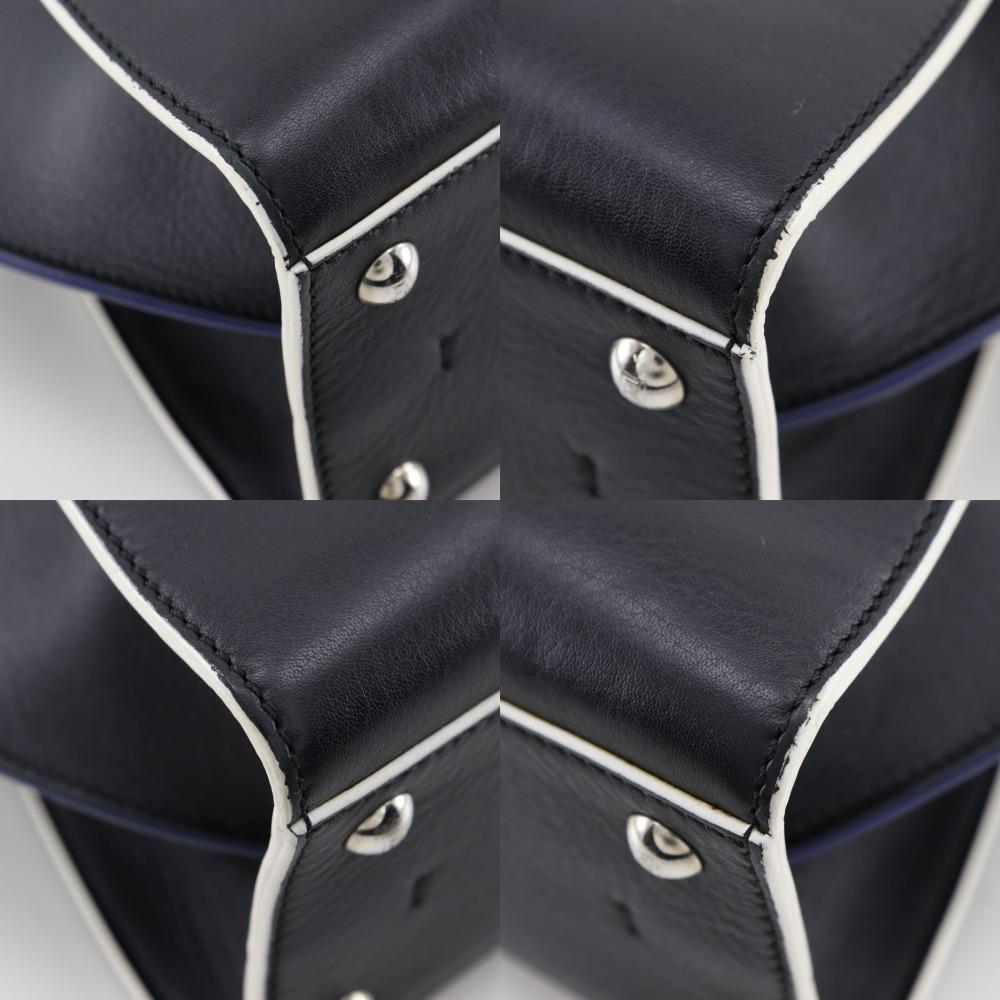 Fendi Petite Troisur Handtasche 8BH333 2WEGE-Schultertasche schwarzes Leder Damen Gebraucht