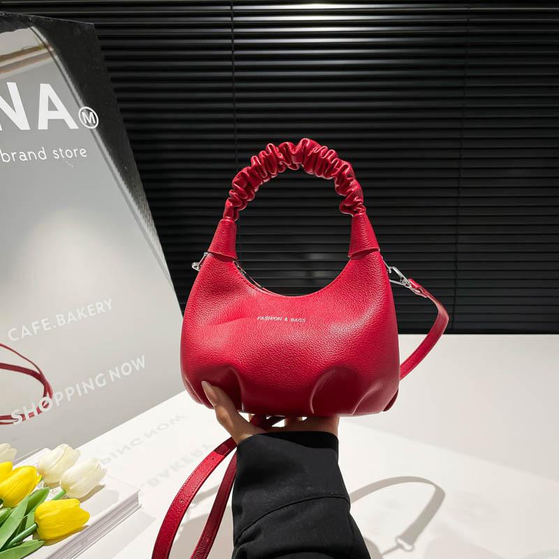 Niche versatile pleated handbag women's summer new fashion simple shoulder crossbody dumpling bag