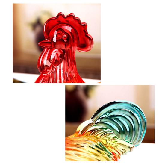 Glas Hahn Bonbonglas mit Deckel Handgefertigt Buntglas Snackschale Dekorative Obstschale für Süßigkeiten Nüsse Heim Wohnzimmer Dekor