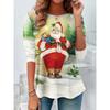 Christmas Ugly Santa Claus O-Neck Long Sleeve T-Shirts Fashion Womens Clothing Casual Clothes Harajuku Female Clothing