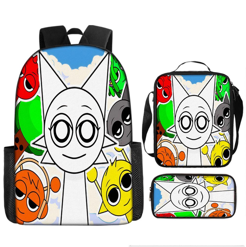 Sprunki Rhythm Box Backpack Primary School Third and Fourth Grades Lightweight Student School Bag