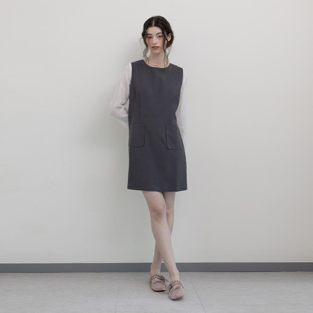 Eiaenlei Ar_Suit Vest Dress_Dark Gray