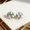 New Creative Pleated Disc 925 Sterling Silver Jewelry Personality Geometric Earrings  TYB620