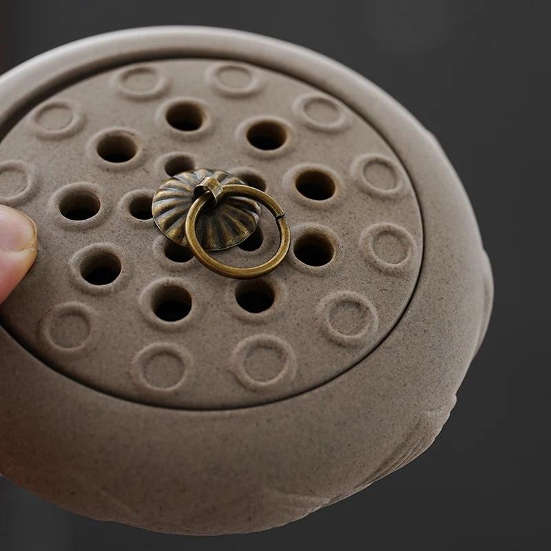 Incense Burner Tao Sha Tea Dish Incense Burner Wormwood Mosquito Repellent Household Indoor Creative Aromatherapy Stove