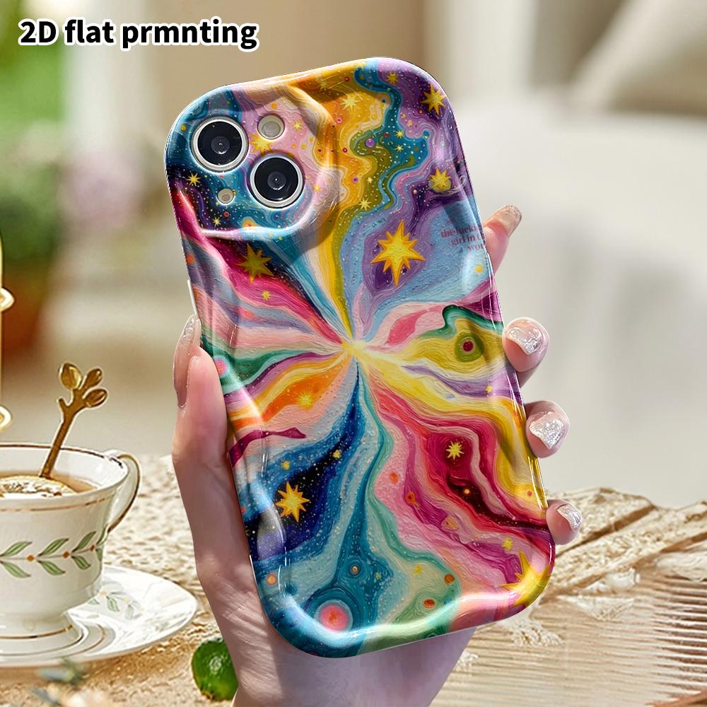 Phone Case: 2D flat, suitable for iPhone 18, 17, 16, 15, 14, 13, 12 Pro protective case, phone decoration, nebula and stars, perfect holiday gift for