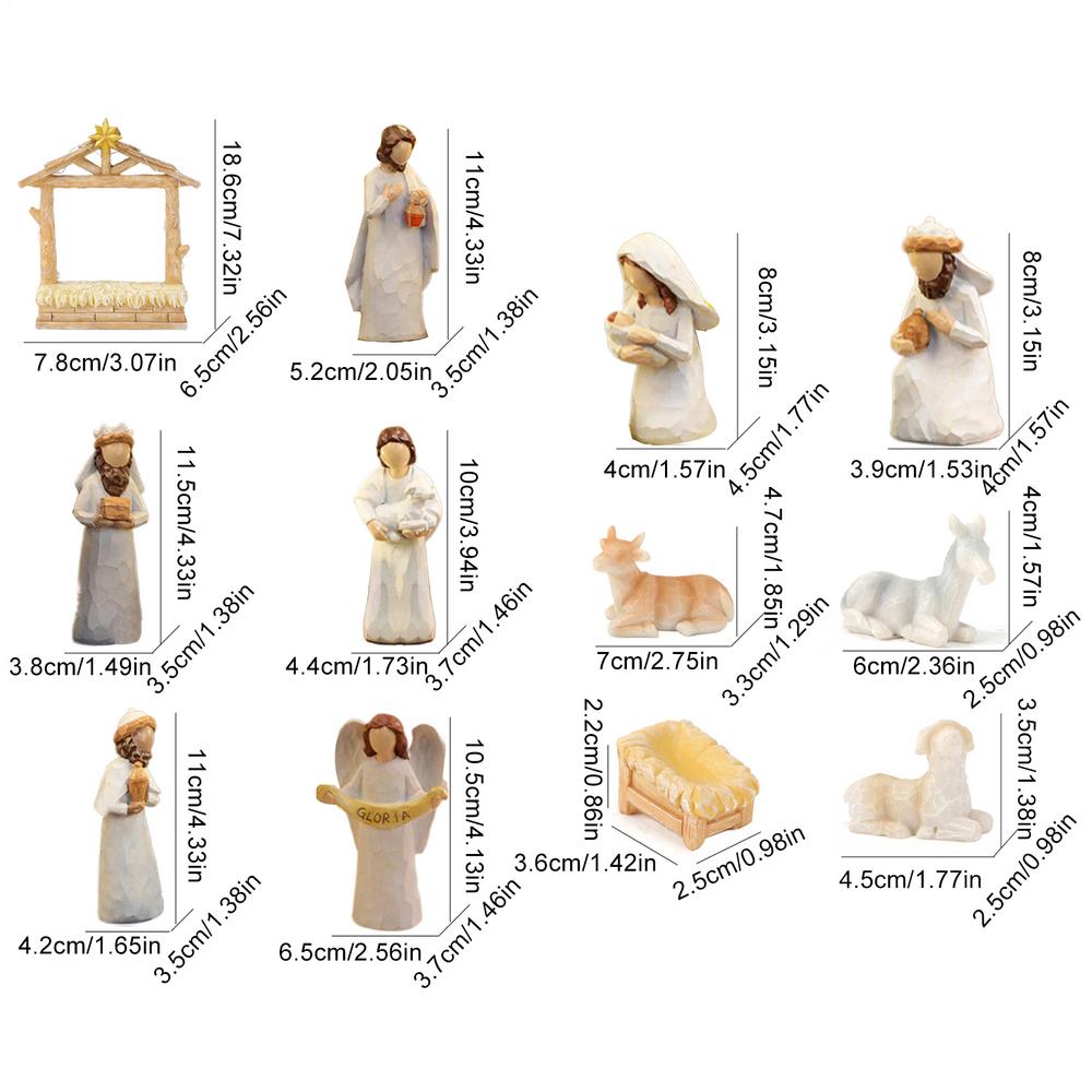 Christmas Manger Nativity Set Resin Christmas Manger Scene Nativity Statue Holiday Party Supplies For Mantel Desk Room Bedroom