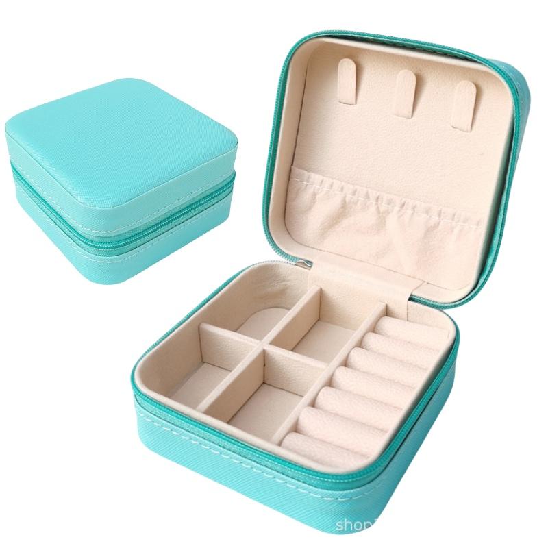Portable Pu Small Jewelry Box Elegant And Compact Ideal Gift For Rings Earrings Necklaces White