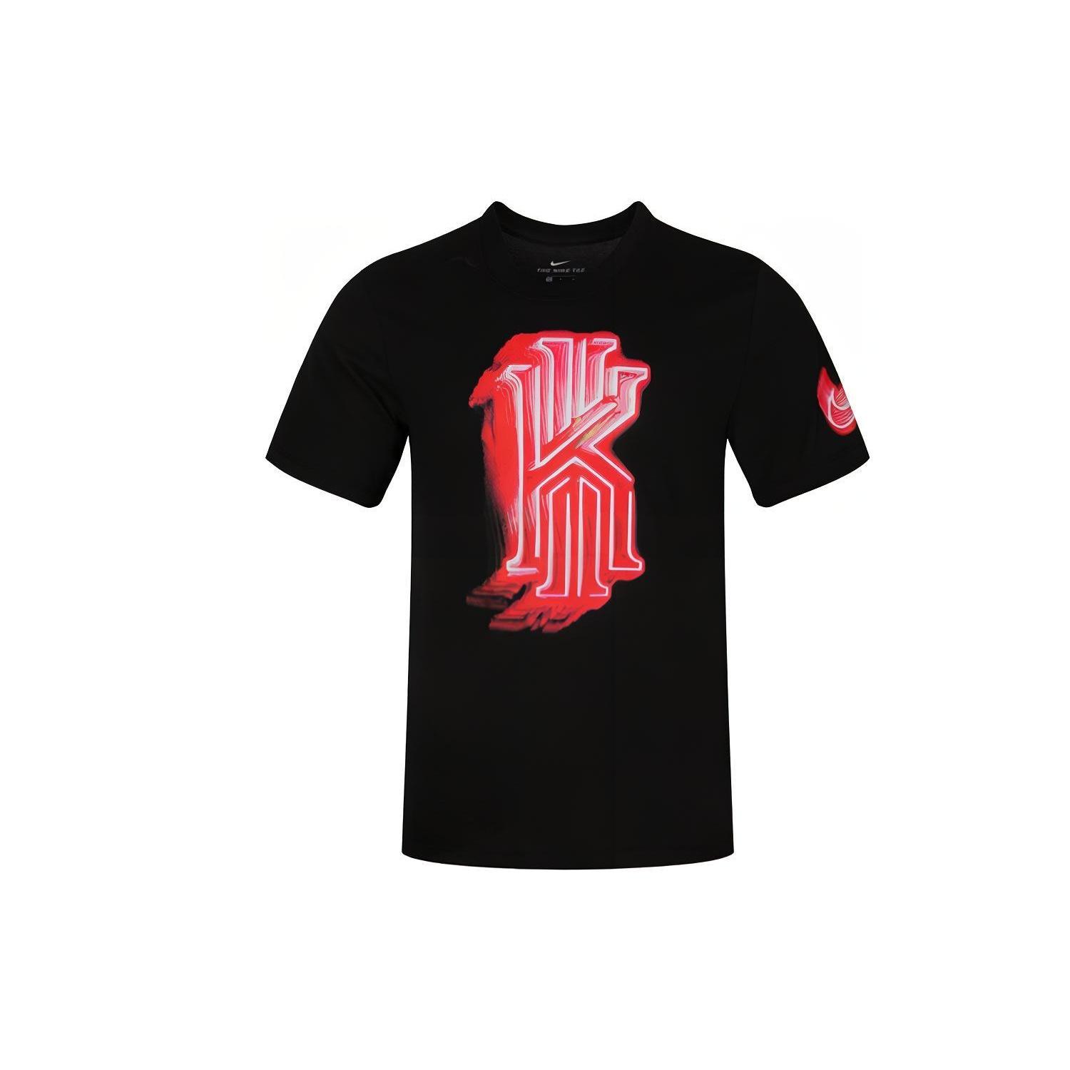 Nike DRI-FIT Kyrie Irving Printing Sports Short Sleeve Black Men s BV8321-010 S