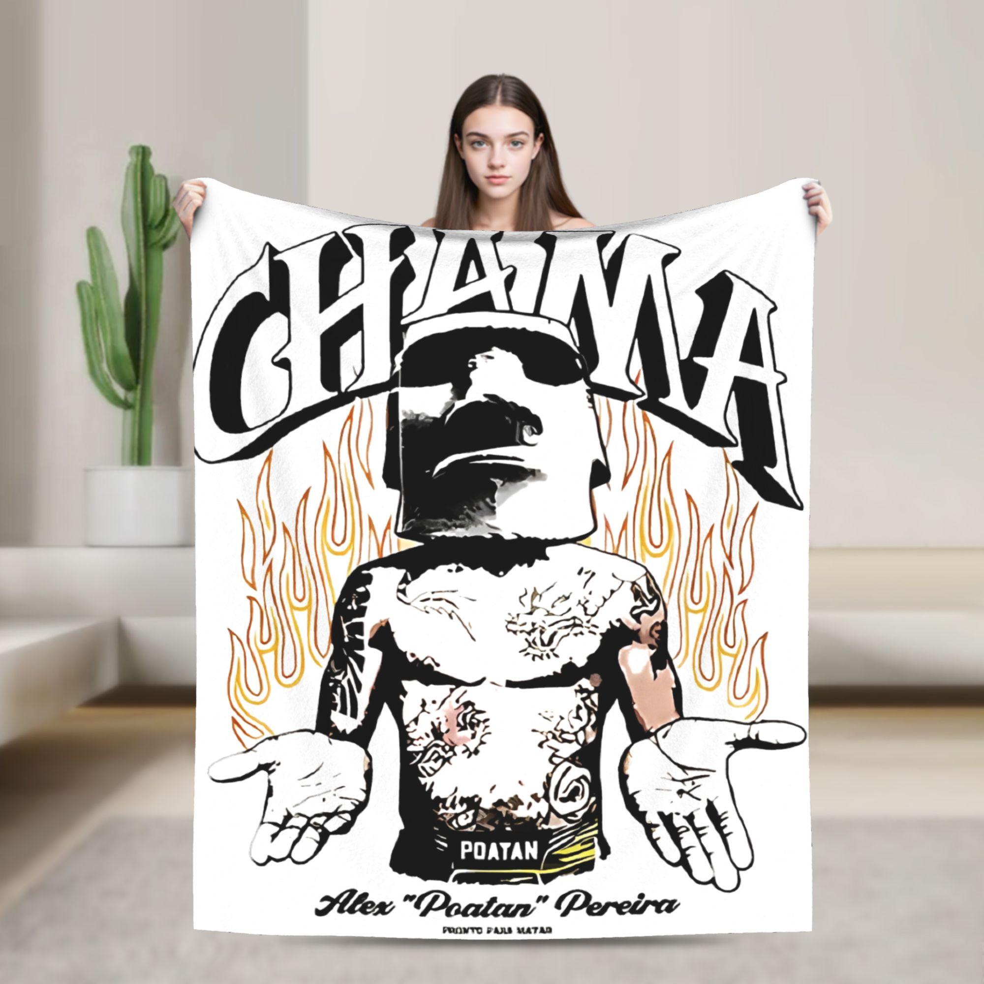 

Chama Poatan Alex Pereira Fashion Blanket Cover Fighting Boxing Flannel Throw Fashion Blankets Home Couch Lightweight Bedspreads Multifuncti 75x90cm