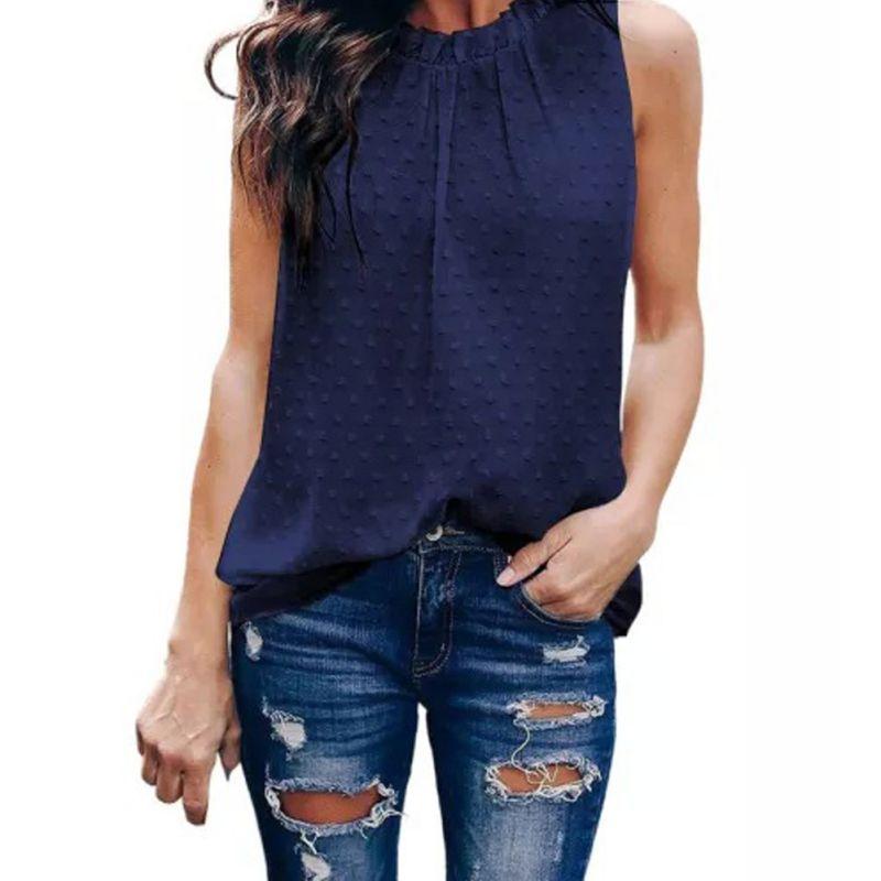 חולצות נשים Slim Fit טופ יוגה מזדמן עם צווארון צווארון ללא שרוולים צבע אחיד גופייה בסיסית חולצת טריקו