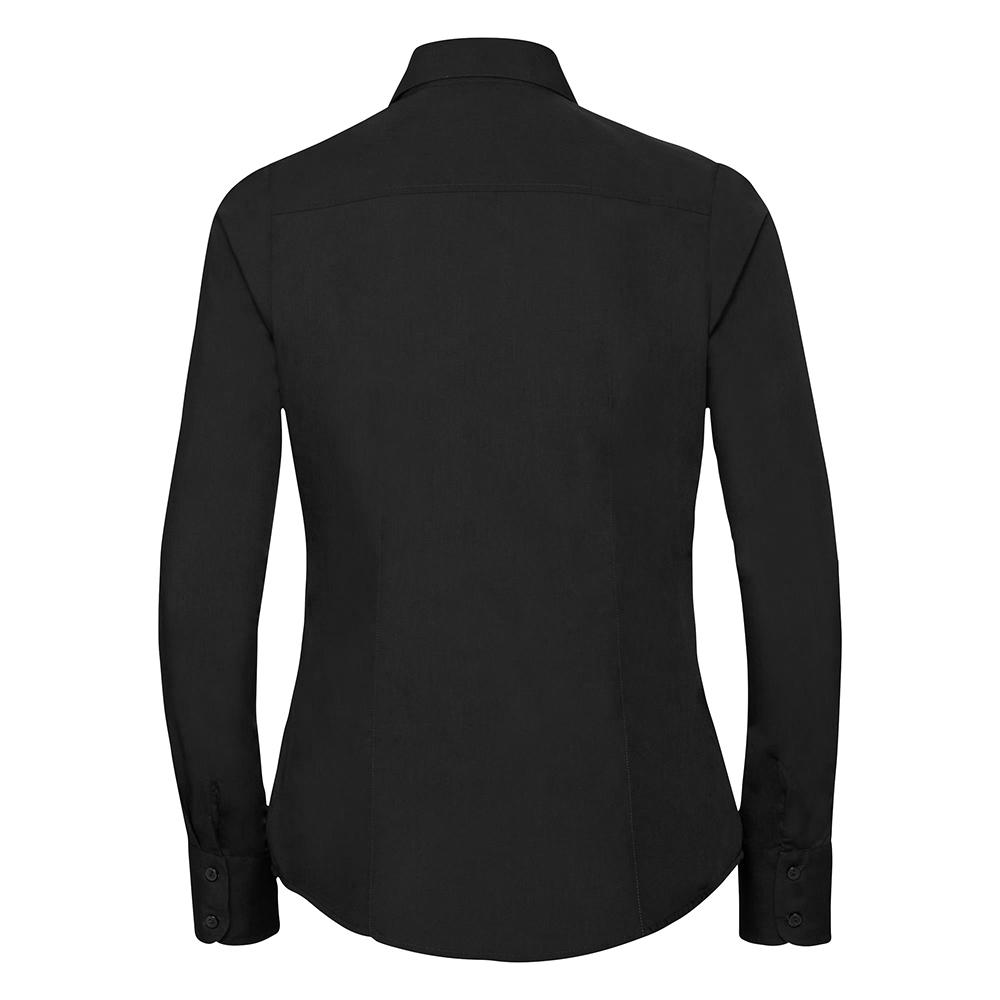 Russell Collection Ladies/Womens Long Sleeve Poly-Cotton Easy Care Fitted Poplin Shirt