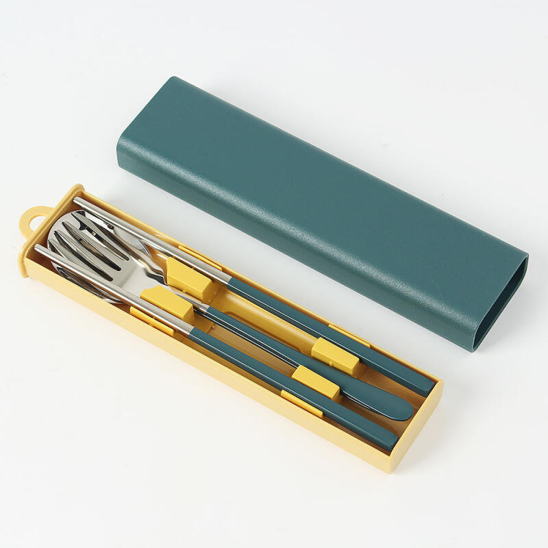 Gourmet Portable Spoon and Fork Set (Blue-Green)