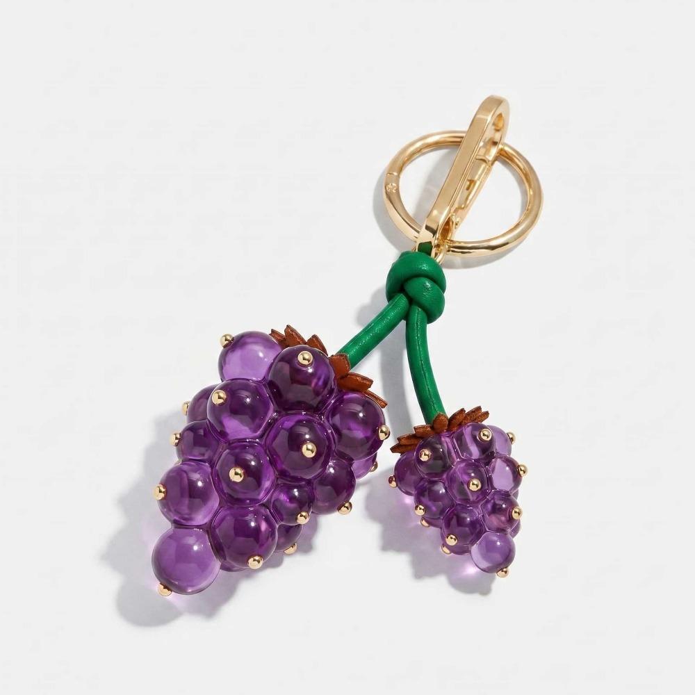 Zinc Zinc Alloy Fruit Keychain Inlaid Metal Nails Bag Charm Bag Accessories Cherry Pendant Girls