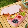 2000ML Double Layers Lunch Box with Spoon Fork Cutter Airtight Lid Food Grade Dishwasher Microwave Freezer Safe Students Thermal Bento Food Container