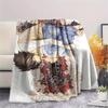 1Pc Cartoon Print Flannel Blanket, High Quality Comfortable for All Seasons, Home Decor, Warmth and Comfort, Perfect for Christmas Birthday Gift