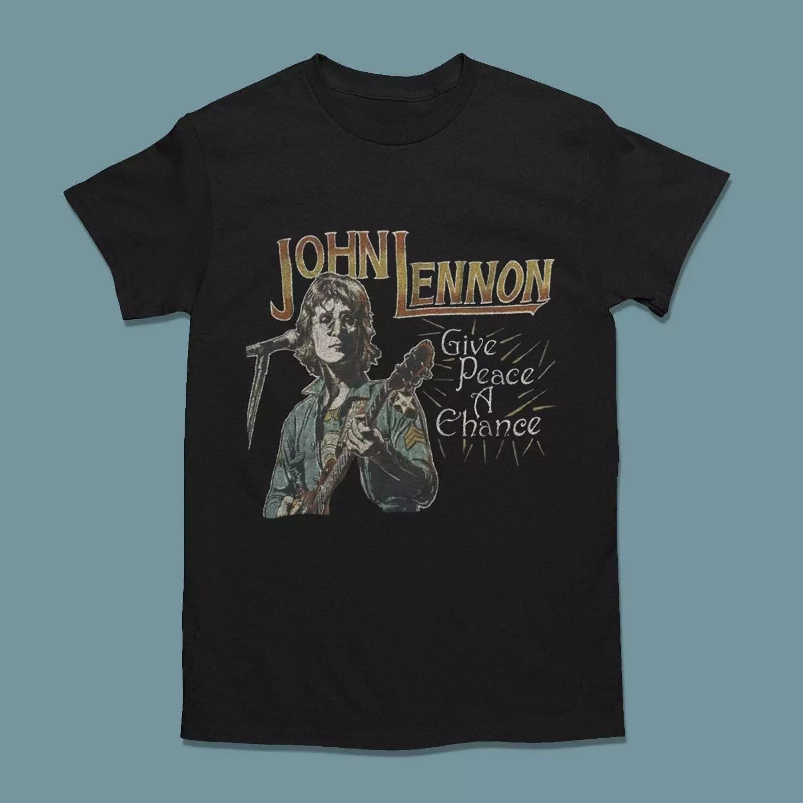 Vintage John Lennon Give Peace A Ehance Short Sleeve Crewneck T-Shirt S разноцветный