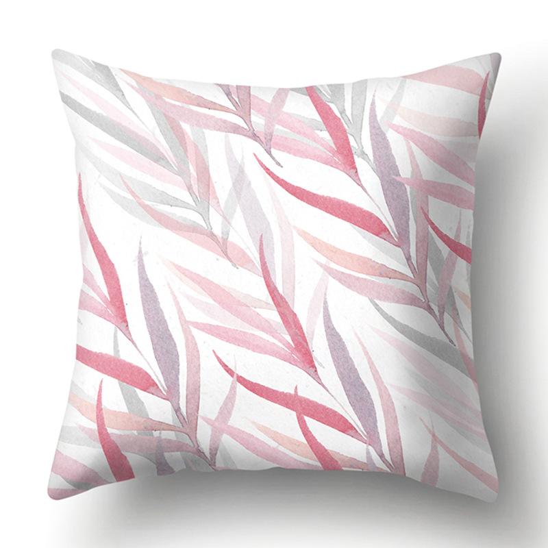 Polyester Pillowcase Green Tree Leaf Pillowcase Home Soft Furnishing Car Cushion Cover