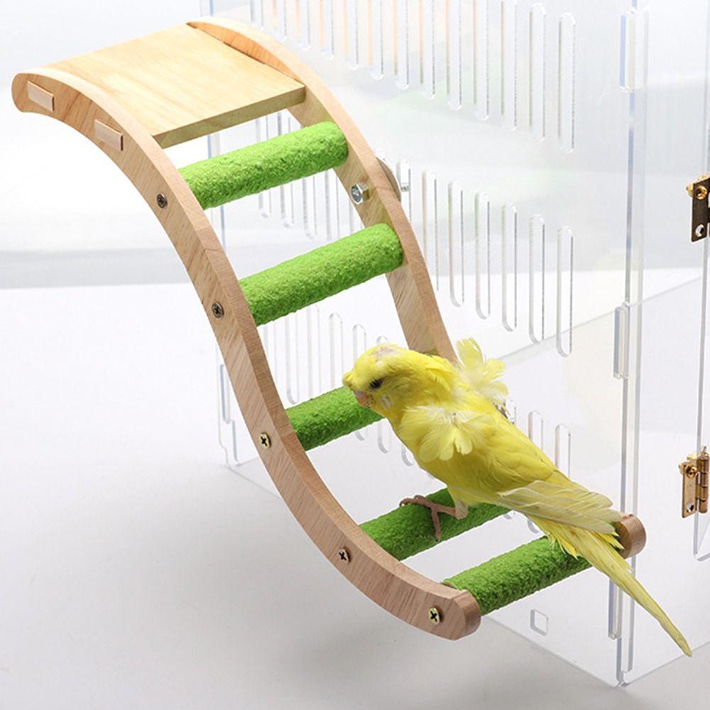 

Cage Accessories Hanging Swing Natural Bird Ladder Parrot Chewing Toy Climbing Bridge Perch Stand