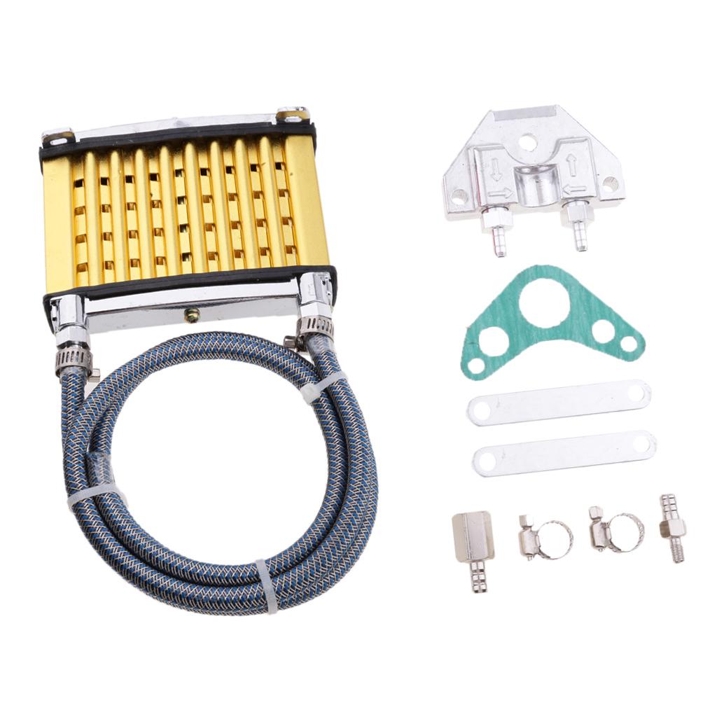 Aluminum Oil Cooler Radiator Heavy Duty Engine Cooling Kit for Motorcycle Pit Bike 50cc 70cc 110cc