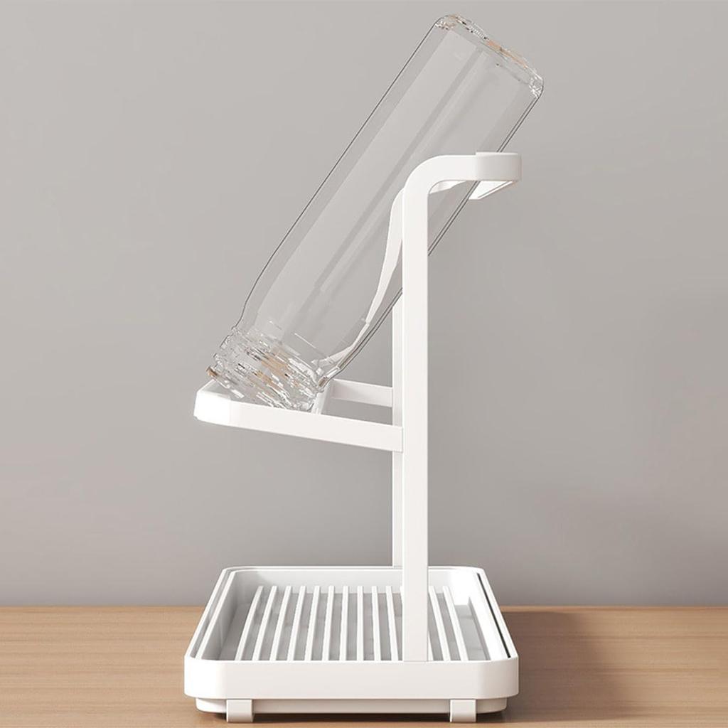 QINGQIU Water Bottle Stand, Draining Rack, Stylish White, Non-Slip, Clean and Hygienic, for Tumblers, Mug Bottles, and Drying, Kitchen Storage