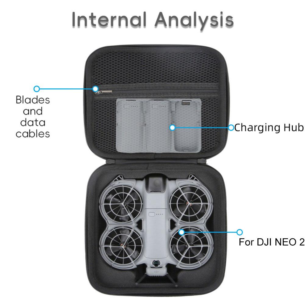 1pc Portable PU Leather Carrying Case For DJI NEO2 Outdoor Portable Crossbody Hard Shell Bag Accessory Box