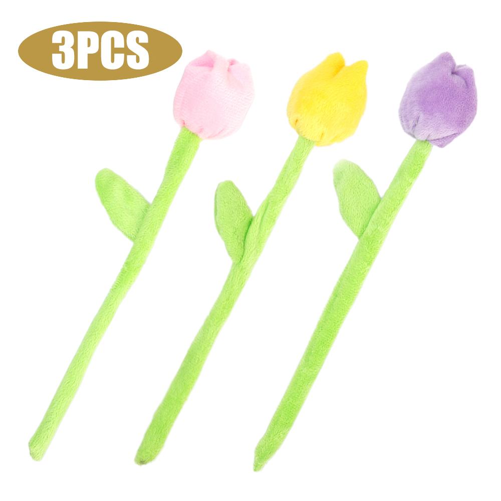 Tulip Flowers Plush Ornaments Electric Vehicle Rearview Mirror Decoration Tulip Ornaments Flexible DIY Decorative Accessories