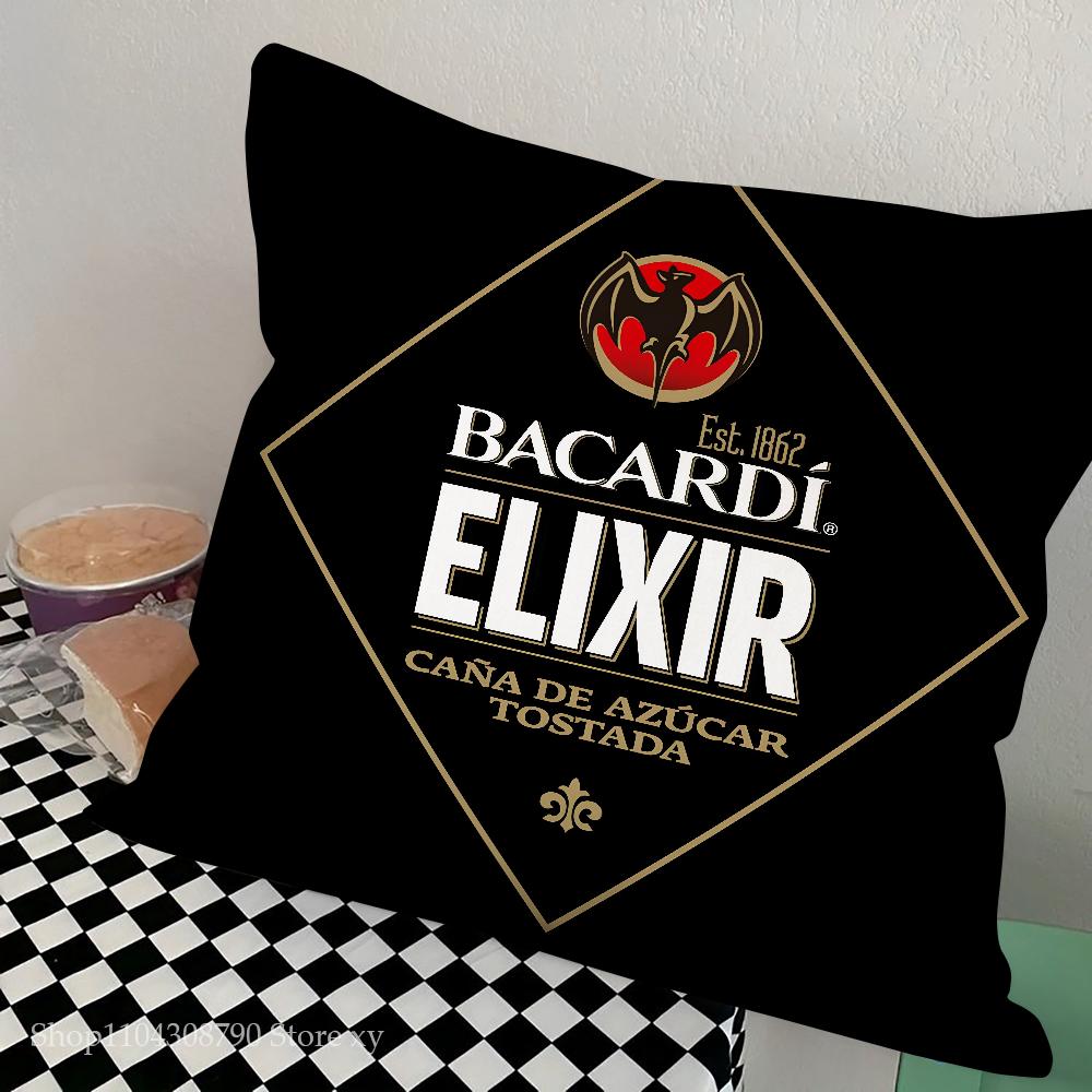 Spirituosen B-Bacardi-i Kissenbezug Quadratisches Kissen Schlafzimmer Sofa Freizeit Komfortkissen Auto Wohnzimmer Heimdekoration
